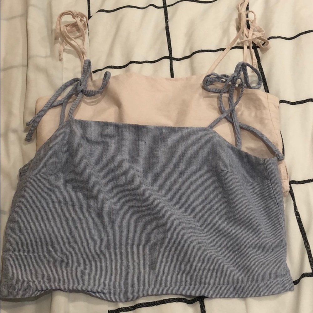 unlisted Brandy Melville tie up straps tank tops